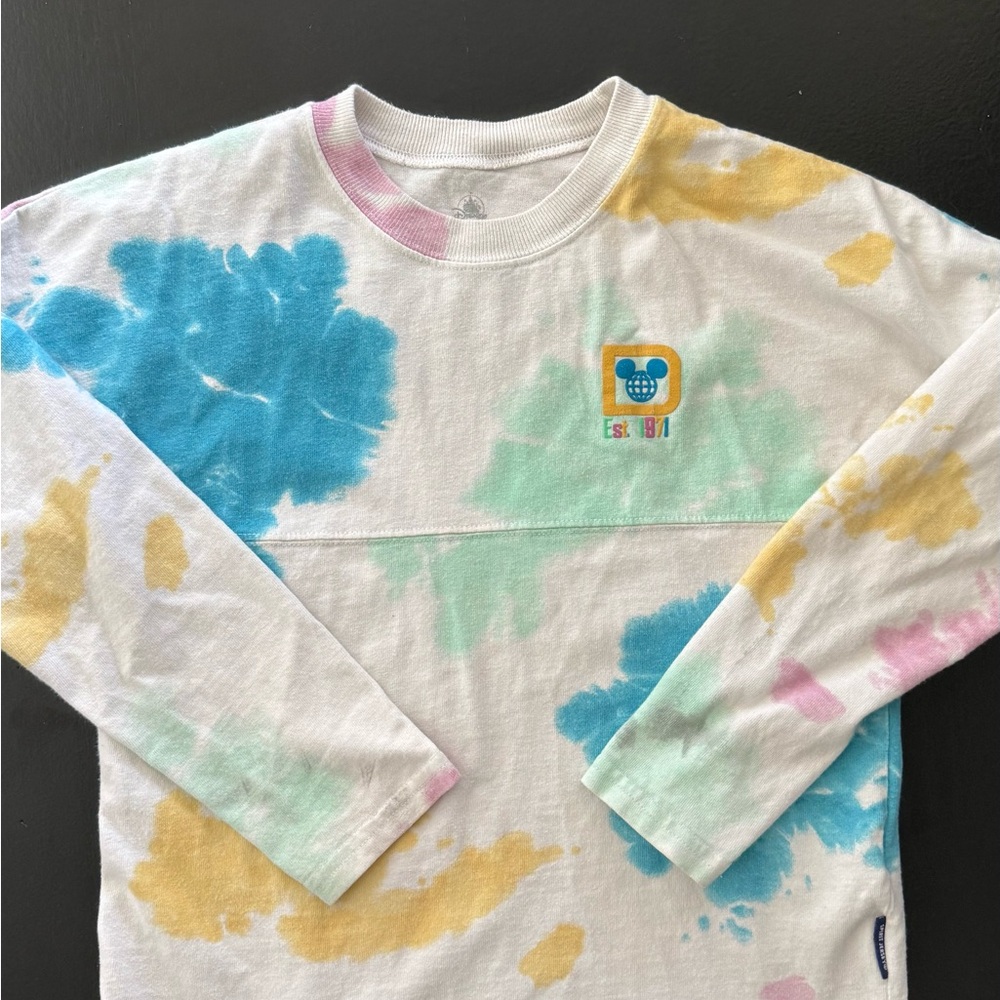 Kids Disney Colorful Tie-Dye Long Sleeve Shirt - Blue, Yellow, Green, Pink